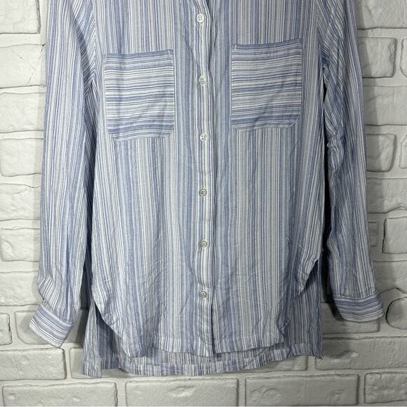 Athleta Striped Long Sleeve Button Down Top Size XS - Picture 7 of 8